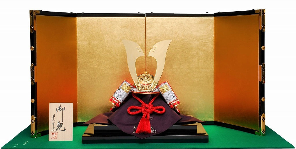 美術工芸飾り　赤糸威厳星兜飾りG.CK-07